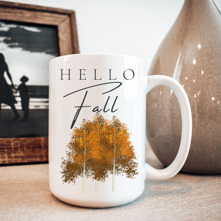 Autumn Trees Hello Fall Coffee Mug