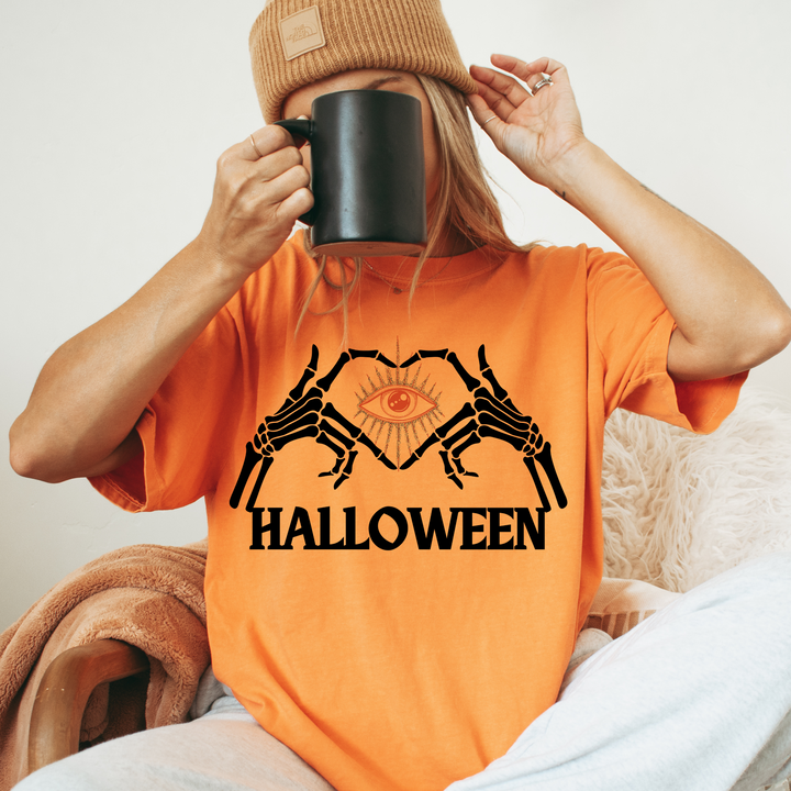 I Love Halloween Skeleton Hand T-Shirt