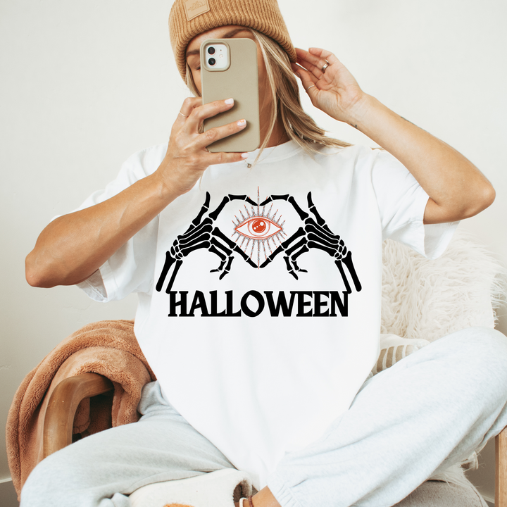 I Love Halloween Skeleton Hand T-Shirt