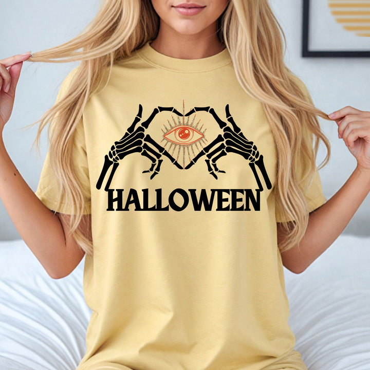 I Love Halloween Skeleton Hand T-Shirt