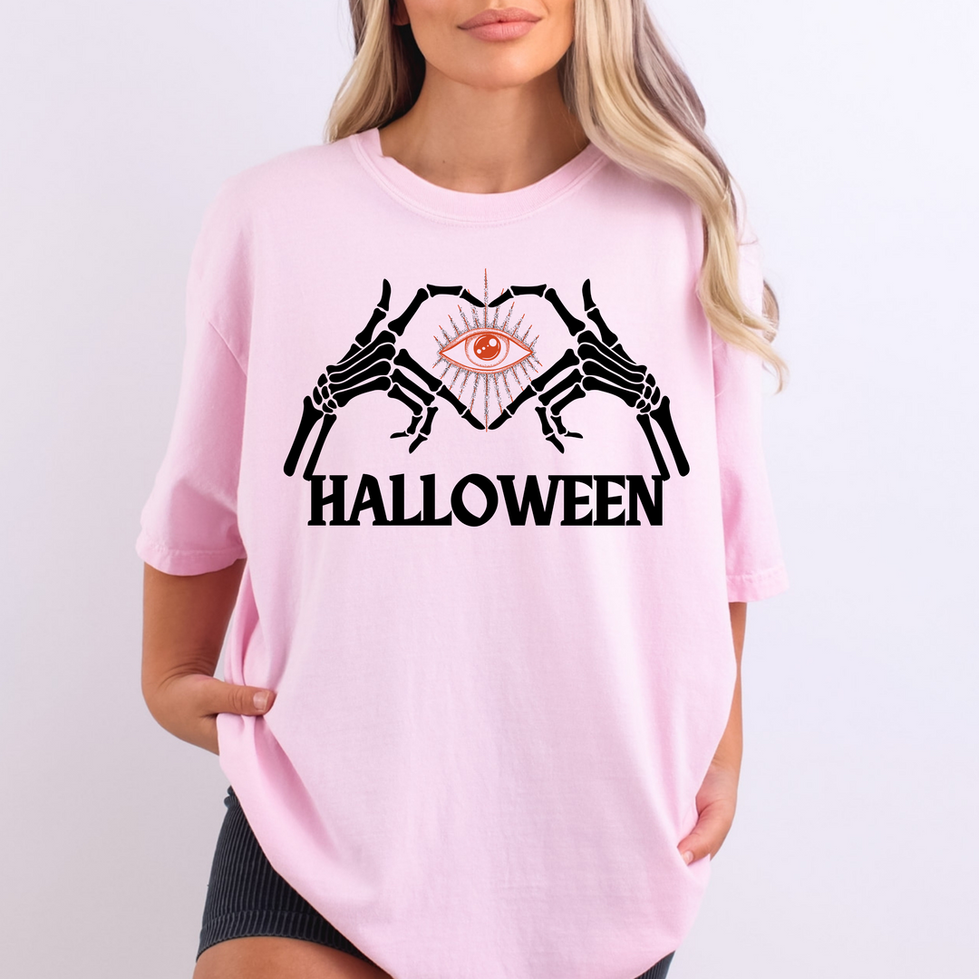 I Love Halloween Skeleton Hand T-Shirt
