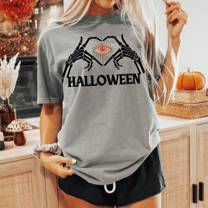 I Love Halloween Skeleton Hand T-Shirt
