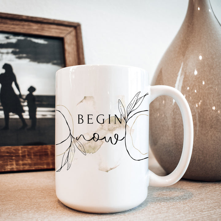 Inspirational Begin Now Boho Style Coffee Mug