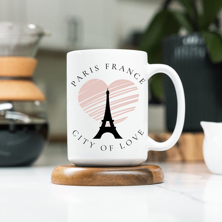 Paris France City of Love Heart Coffee Mug