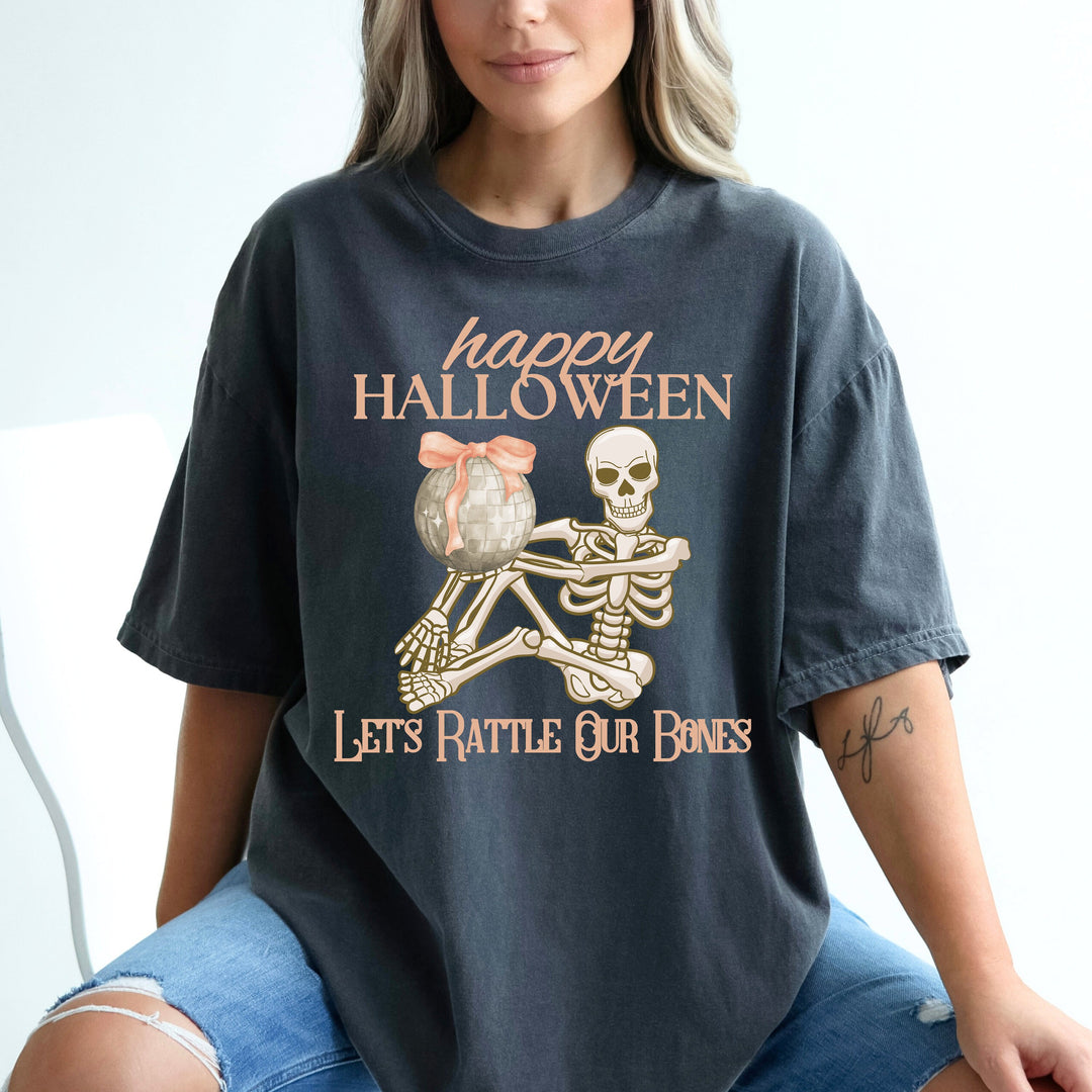 Disco Ball Skeleton Halloween T-Shirt