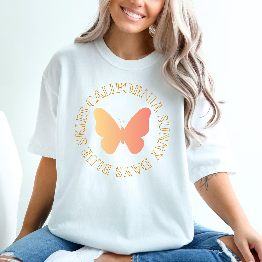 Sunny Days Blue Skies California Floral T Shirt