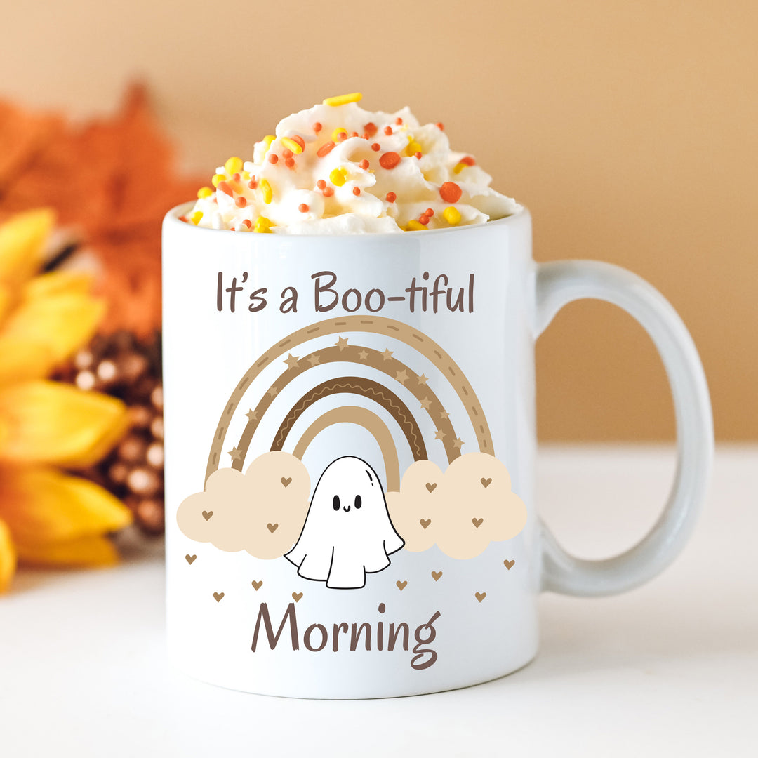 Bootiful Morning Coffee Mug, Ghost Halloween Mug