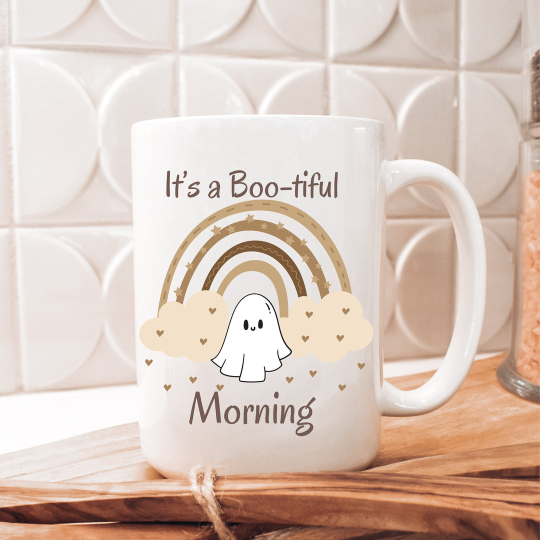 Bootiful Morning Coffee Mug, Ghost Halloween Mug