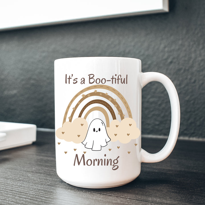 Bootiful Morning Coffee Mug, Ghost Halloween Mug