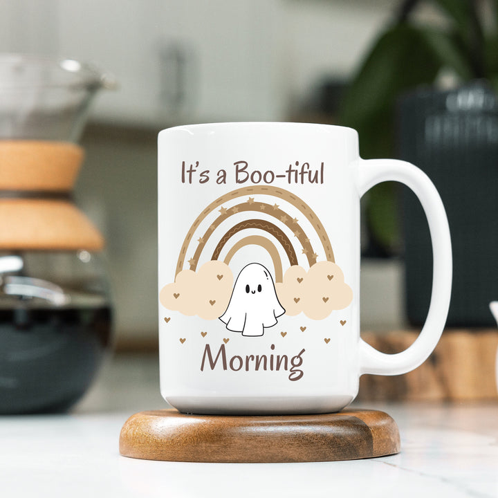 Bootiful Morning Coffee Mug, Ghost Halloween Mug