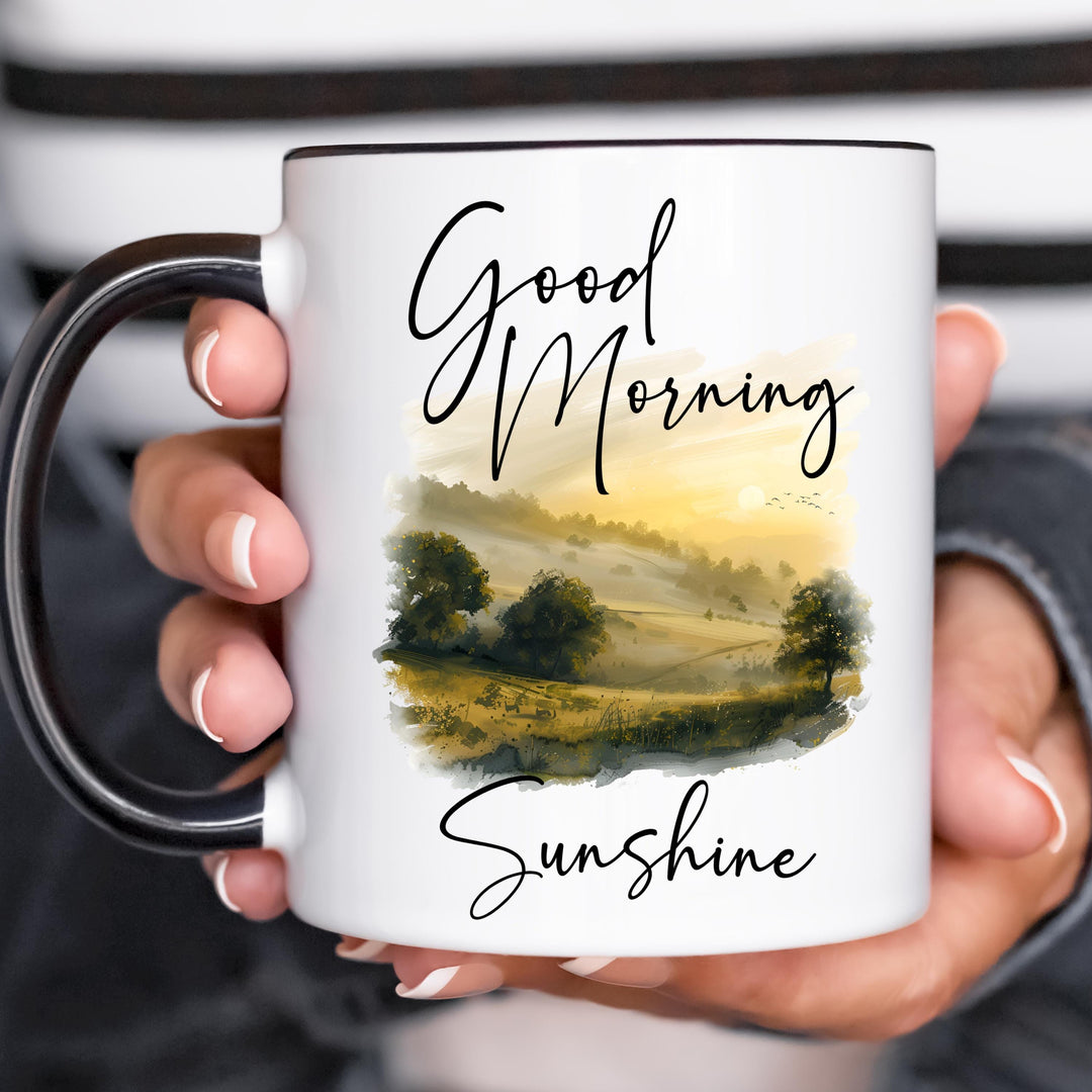 Sunrise Landscape Mug, Good Morning Sunshine Coffee Mugs, Good Morning Mug, Sunshine Mugs, Cute Sun Coffee Mugs, Sun Coffee Cup, Sunny Mug