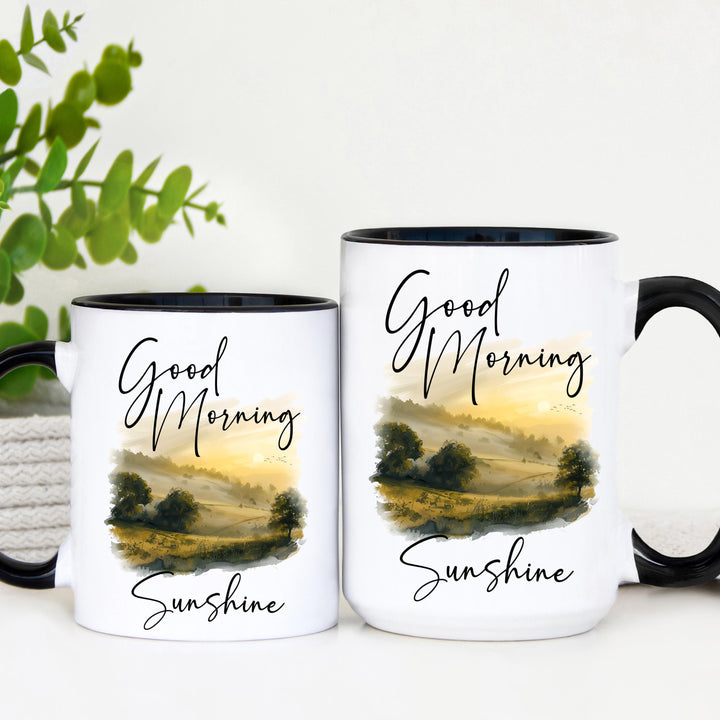 Sunrise Landscape Mug, Good Morning Sunshine Coffee Mugs, Good Morning Mug, Sunshine Mugs, Cute Sun Coffee Mugs, Sun Coffee Cup, Sunny Mug