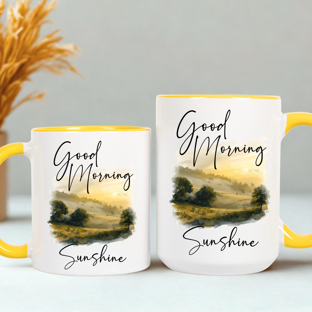 Sunrise Landscape Mug, Good Morning Sunshine Coffee Mugs, Good Morning Mug, Sunshine Mugs, Cute Sun Coffee Mugs, Sun Coffee Cup, Sunny Mug