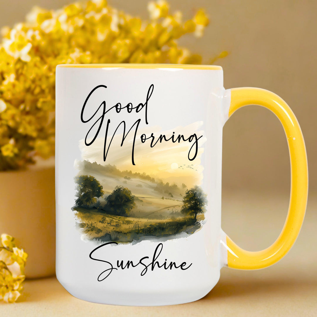 Sunrise Landscape Mug, Good Morning Sunshine Coffee Mugs, Good Morning Mug, Sunshine Mugs, Cute Sun Coffee Mugs, Sun Coffee Cup, Sunny Mug