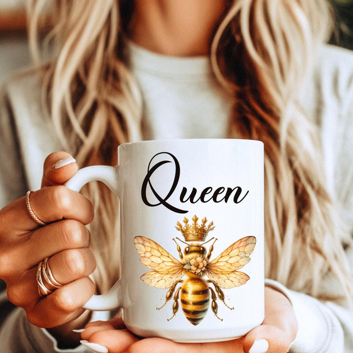 Queen Bee Mug, Queen Of The Hive, Honey Bee Mug, Queen Bee Jeweled Honey Bee Giant Bee, Queen Bee Gifts, Bee Gifts For Women, Cute Bee Mugs