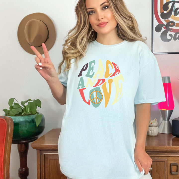 Peace And Love Retro T Shirt, Peace Sign Shirt
