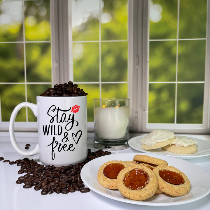 Stay Wild and Free Red Lip Coffee Mug