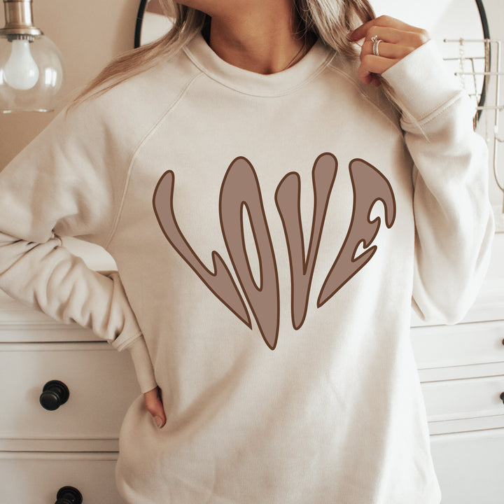 Retro Love Heart Crewneck Sweatshirt